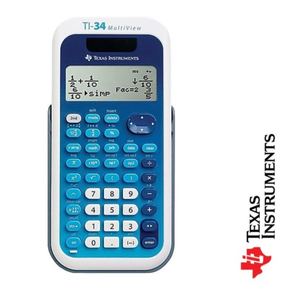TEXAS INSTRUMENTS MultiView TI-34 Scientific Calculator, Blue/White - Picture 4 of 4